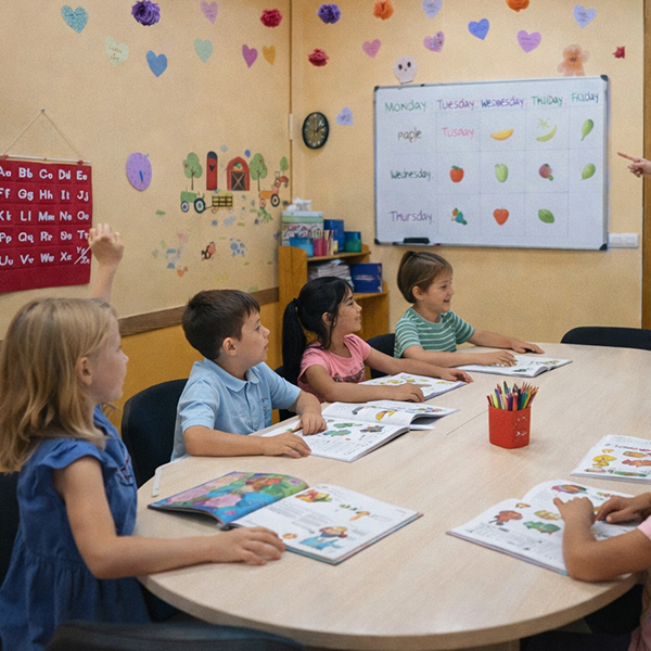 Curso academico en clase Barbara School